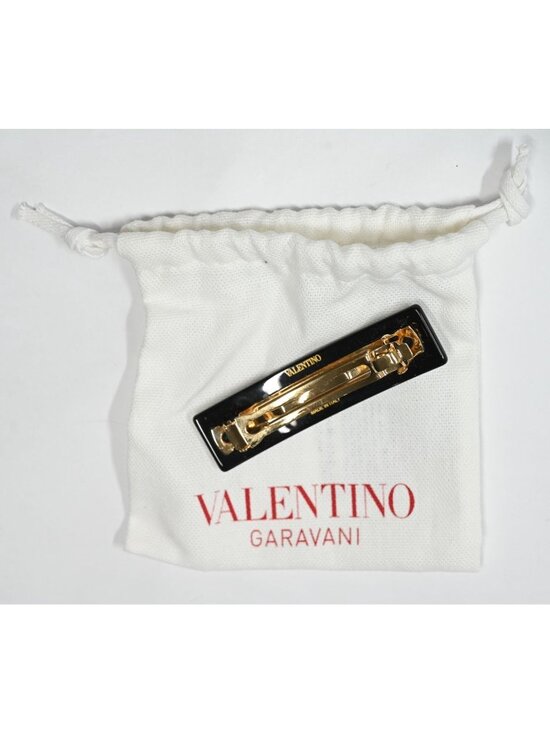 Valentino Garavani V Logo Hair Clip in Black